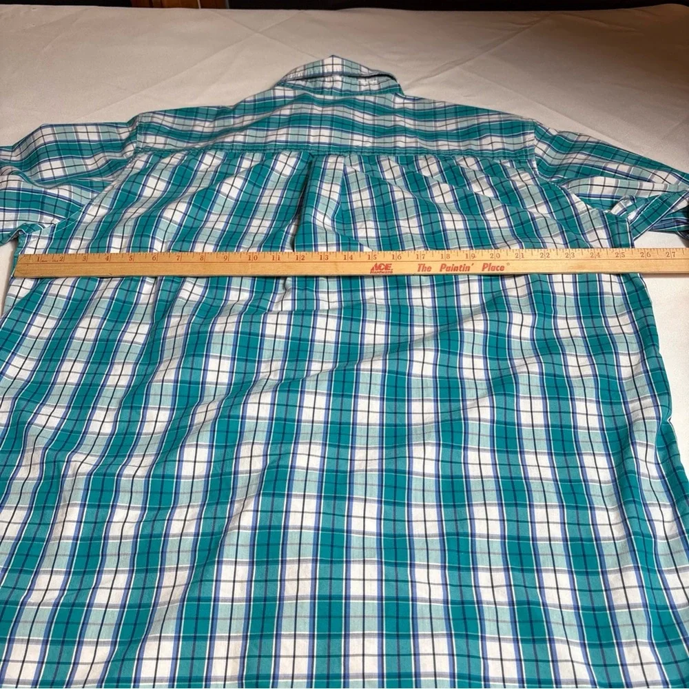 Chaps Men’s XLT Stretch Plaid Oxford Button Down Long Sleeve‎ Shirt - Picture 13 of 15